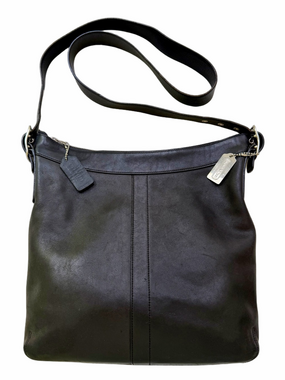Coach # 9188 Legacy Slim Duffel Crossbody Black Leather Purse Shoulder Bag